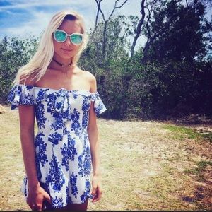 Off Shoulder Floral Romper